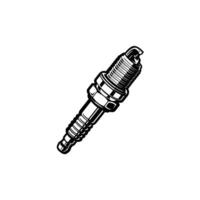 Spark plug monochrome silhouette icon isolated vector