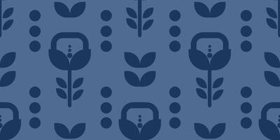 Seamless retro pattern with bold geometric elements in shape of flowers. Perfect for fabric prints, wallpapers, packaging and vintage design vector
