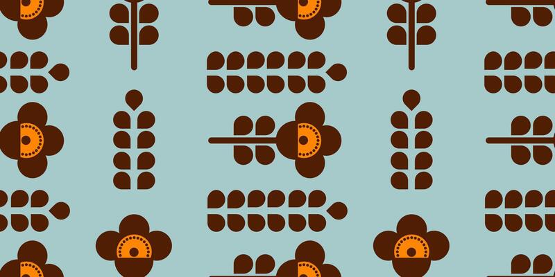 Seamless vintage floral pattern with stylized abstract silhouette flowers broun colors. Perfect for textiles, wallpapers, wrapping paper and retro design projects.