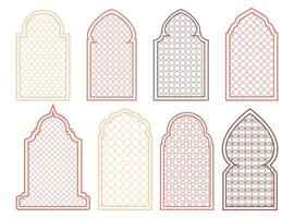 Ramadan Kareem Motifs Islamic Arch and Pattern Set vector