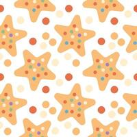 Cute colorful star cookies pattern. vector