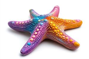 A colorful starfish made from polymer clay photo