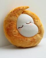 A pillow with a face on it. photo