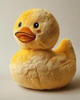 A stuffed duck on a table photo