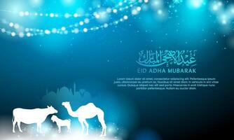 Eid Adha Mubarak background geometric pattern for greeting card celebration banner vector