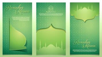 Ramadan Kareem mosque dome paper style for greeting and banner background vector