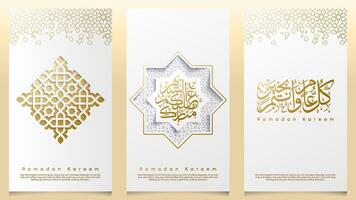 Islamic design for greeting card of Ramadan Kareem geometric pattern background for greeting vector