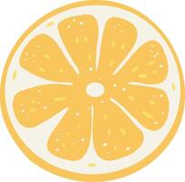 Lemon slice drawing - flat citrus illustration. Hand-drawn feel with a simple circular shape, ideal for icons, food clipart, nature visuals, and organic-themed layouts vector