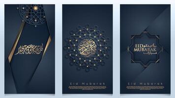 Eid Mubarak islamic design template Arabic geometric pattern morocco circle ornament for greeting card and banner vector
