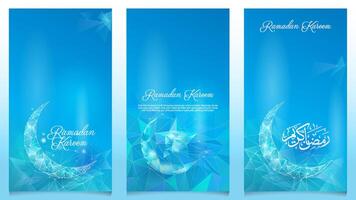 Ramadan Kareem design geometric crescent and star islamic symbol for banner and greeting card vector