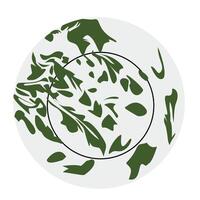 Green Pattern Enamel plate Illustration vector