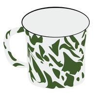 Enamel Mug with Green Camouflage Pattern vector