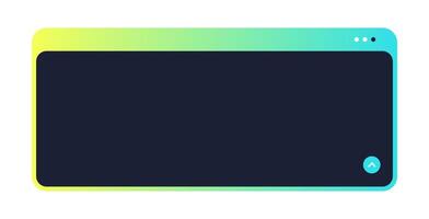 Gradient Tech Window with Rounded Corners. Futuristic Interface Box with Navigation Icon. Minimal Modern HUD Display Frame vector