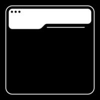 Minimalist Black and White Window Frame Graphic. Clean Simple Browser Window with Rounded Corners. vector