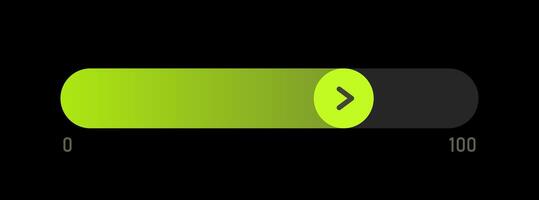 Gradient Progress Slider. Minimal Slider with Arrow Button. Modern Percentage Bar Interface vector