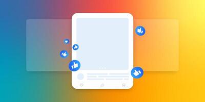 Social media mock up. Colorful social media interface. vector