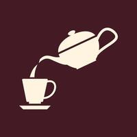 Pouring tea party trendy art design practical amazing colorful useful illustration vector