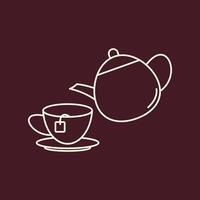 Pouring tea trendy useful important Illustration design cute colorful background vector