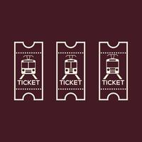 Train ticket trendy art design applicative amazing colorful useful illustration vector