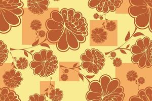 Seamless pattern Chrysanthemums,japanese floral pattern with cube background for wallpaper and printing vector