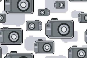 retro camera seamless pattern on white background vector