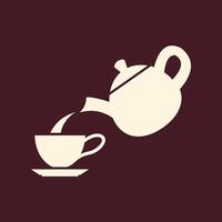 Pouring tea party trendy art design applicative amazing colorful useful illustration vector
