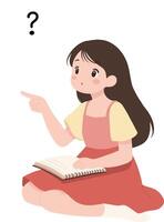 Curious girl with a notebook vector