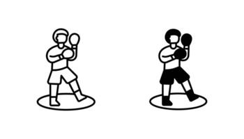 Set of boxing icons in outline and black fill styles vector