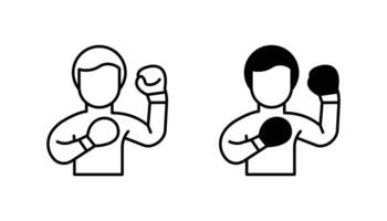 Set of punch icons in outline and black fill styles vector