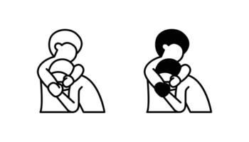 this is boxing icons in outline and black fill styles vector