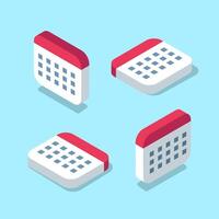 Isometric calendar icon. 3d calendar illustration in modern style vector