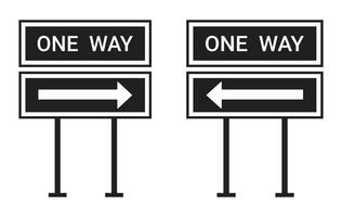One way traffic direction sign illustration vector