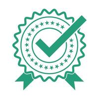 approved icon with green color on white background vector