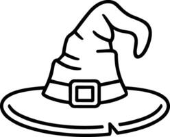 Classic Witch Hat Line Art - Halloween Costume Design Illustration vector