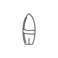 Surfboard icon - simple thin line surf icon vector