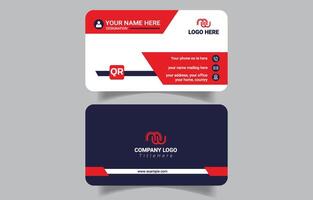 Business card design with logo and QR code vector