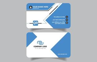 Stylish blue business card template design vector