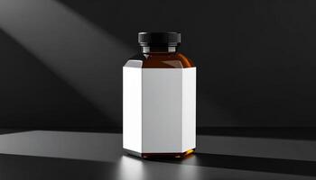 Unique Hexagonal Glass Bottle photo