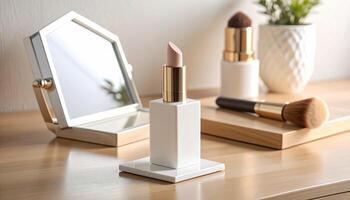 White Pentagon Foundation Stick On Vanity Table photo