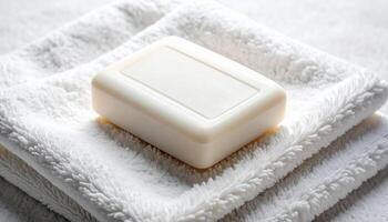 Soap Bar On Folded Towel photo