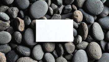 Label On Volcanic Pebble Surface photo