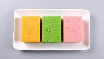 Layer Cake On White Tray photo