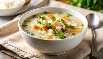 Sago Soup With Fish And Greens photo