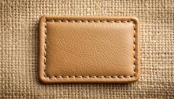 Leather Patch On Raw Fabric photo