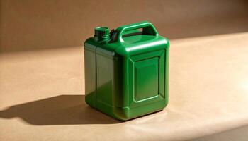 Green Jerry Can On Kraft Paper photo