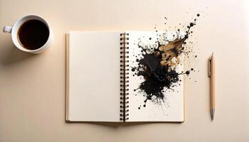 Dried Ink On Notebook Edge photo