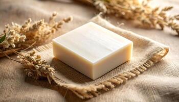 Flat Soap On Fibered Paper photo