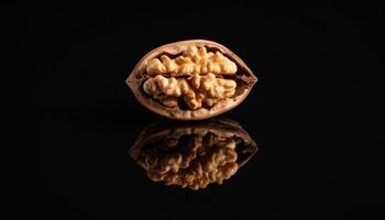 Walnut Shell On Glossy Liquid photo