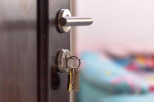The room keys hanging on the door photo