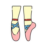 Ballet Shoes Doodle style, pair of pointed shoes representing performing arts and dance, ideal for stage performers and dance instructors. vector